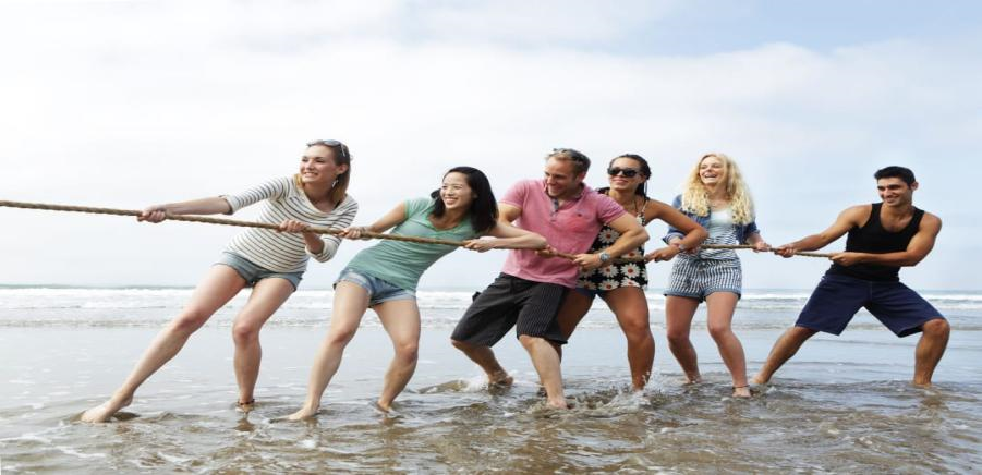 Tug of war team building